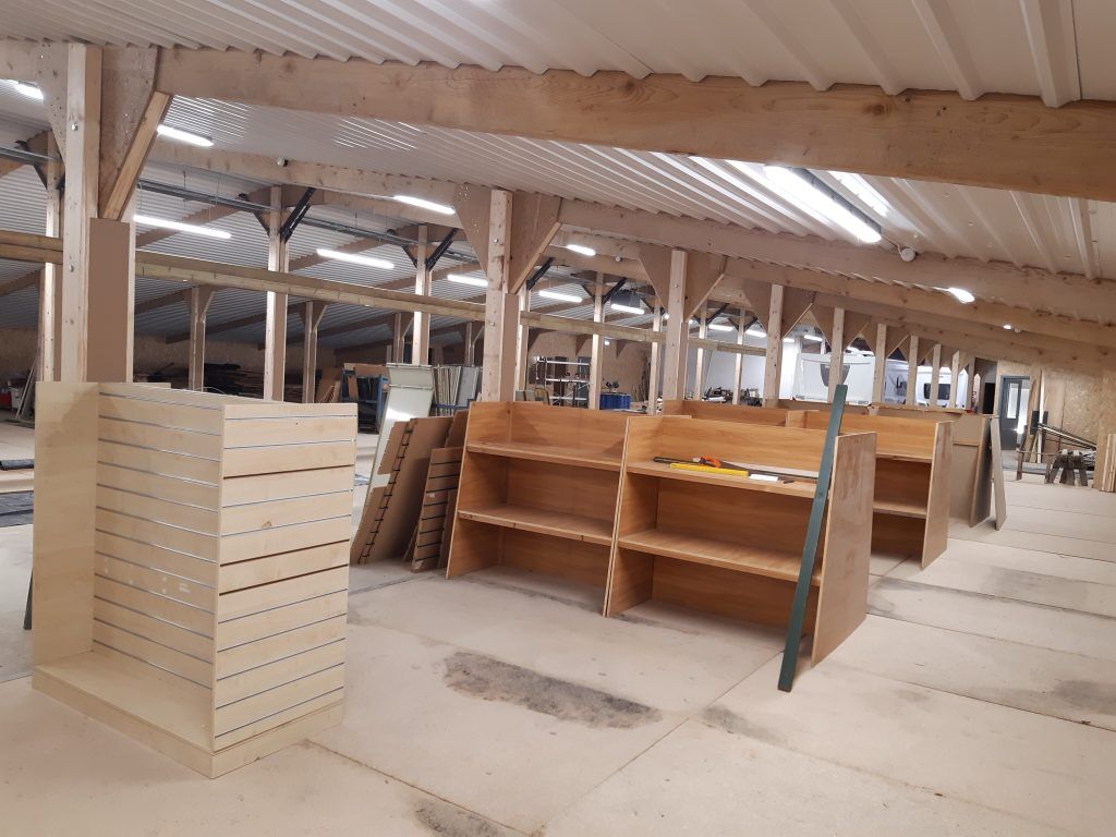 11-UnderConstruction-shelving Crowland Caravans - Under construction - shelving going up.