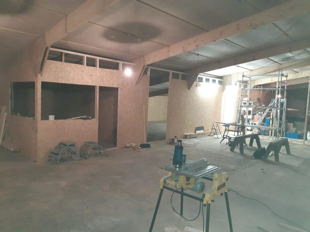 8-UnderConstruction-interiorbuild Crowland Caravans - Shed under construction - interior build.